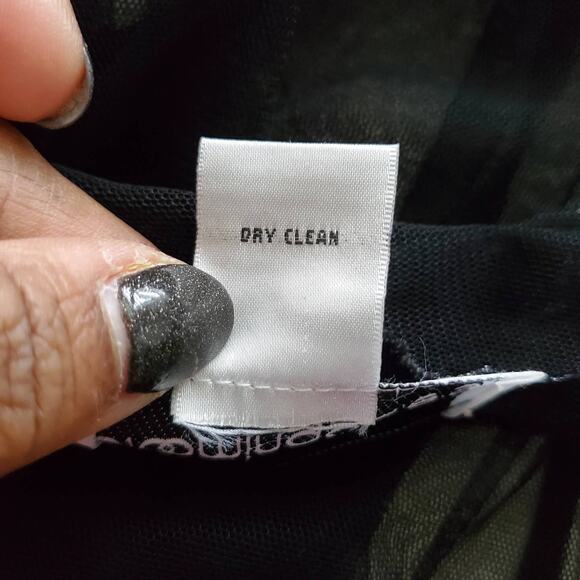 Bloomingdale's Black Sheer Beaded Button Down Top 14 - Picture 7 of 8